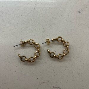 Gold Chain Link Hoop Earrings